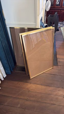 Three Large Gold Poster Frames