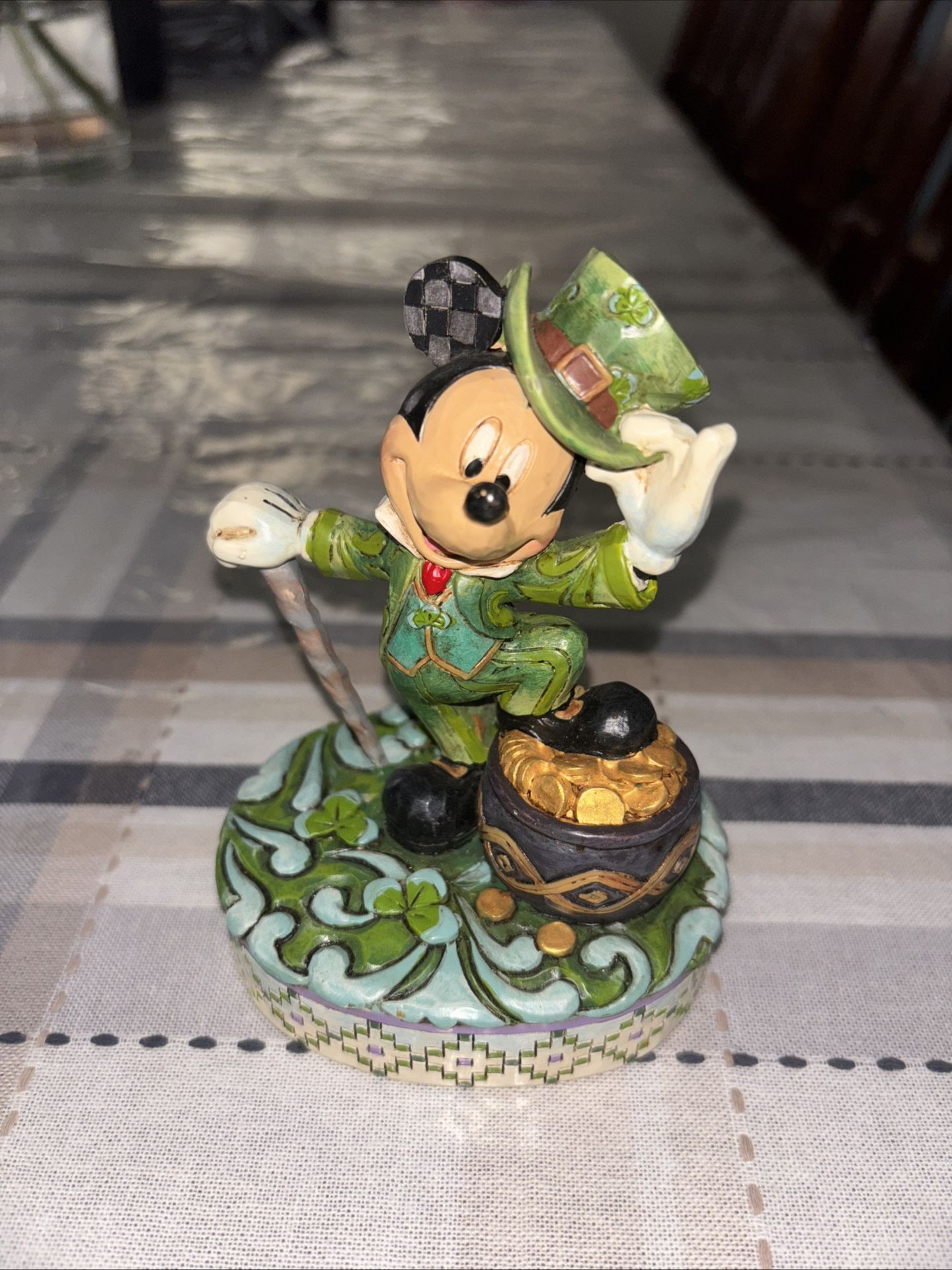 Rare Disney Jim Shore Traditions Mickey Mouse Irish “Luck Of The Mouse” Figure.