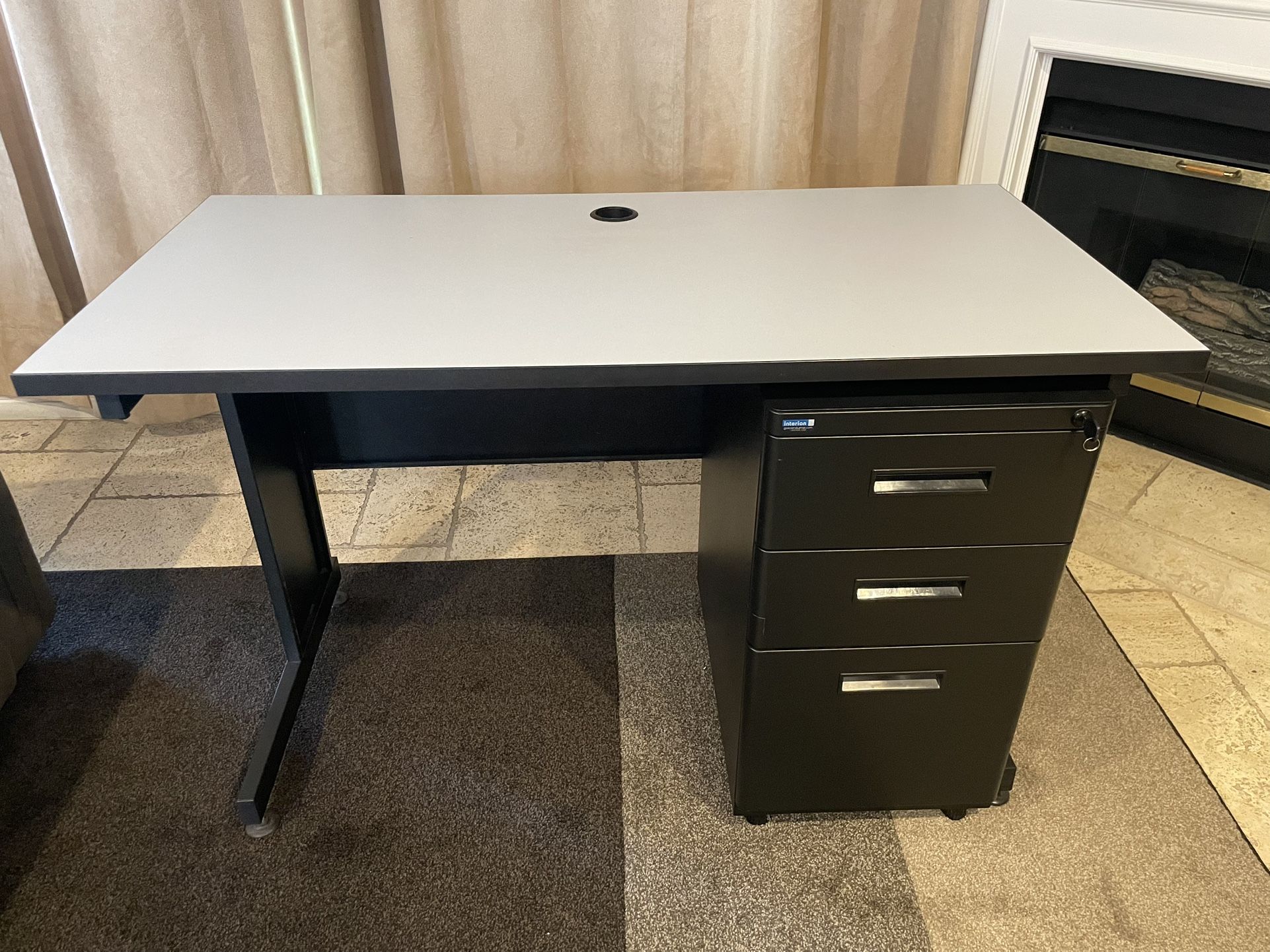 Office Desk And File Cabinet