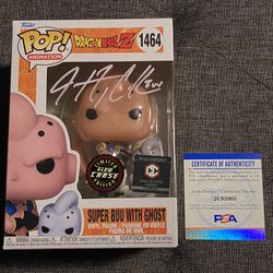 Autographed Super Buu With Ghost GLOW CHASE Funko Pop! Dragon Ball Z Animation (Justin Cook)