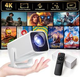 Mini Projector 4K Support, Portable Projector Full HD 1080P Support