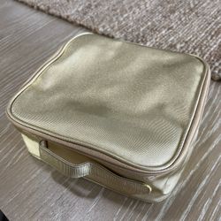 New Gold Cosmetic Bag 9” Wide By 9” Width & 3” Tall