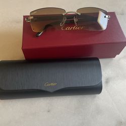 Luxury Cartier style rimless buffalo glasses