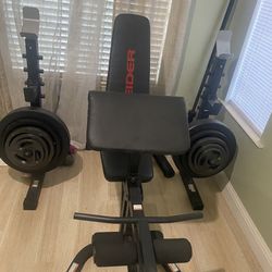 Bench Press Set With Olympic Bar And Weights