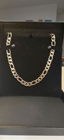 24" Vintage handmade Sterling Silver .925 Figaro Style link 11MM 118.5G