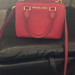 Red Michael Kors purse