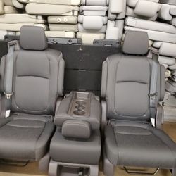 BRAND NEW CHARCOAL CLOTH BUCKET SEATS WITH SEATBELTS AND MIDDLE SEAT 