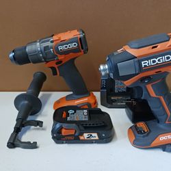 Rigid 18-volt Octane Brushless Drill And Impact Kit. New