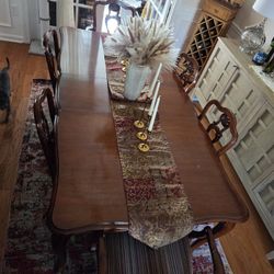 Dining table with six chairs