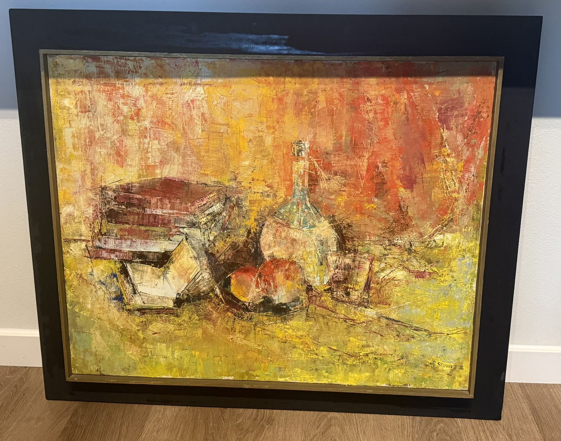 Vintage MCM Still Life Oil Painting by Ruth Selwitz