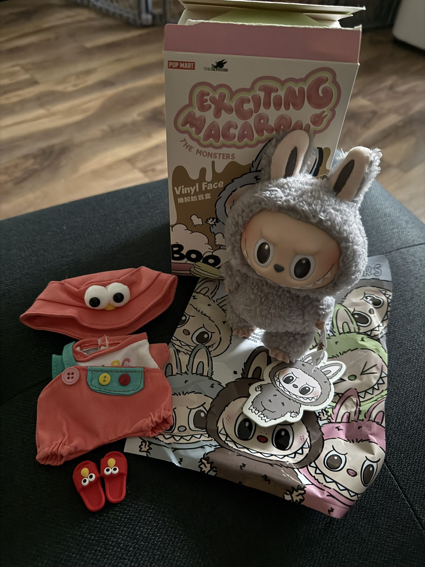Sesame Bean Labubu with Elmo Outfit