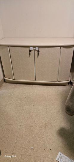 Cream Low Storage Cabinet with Doors