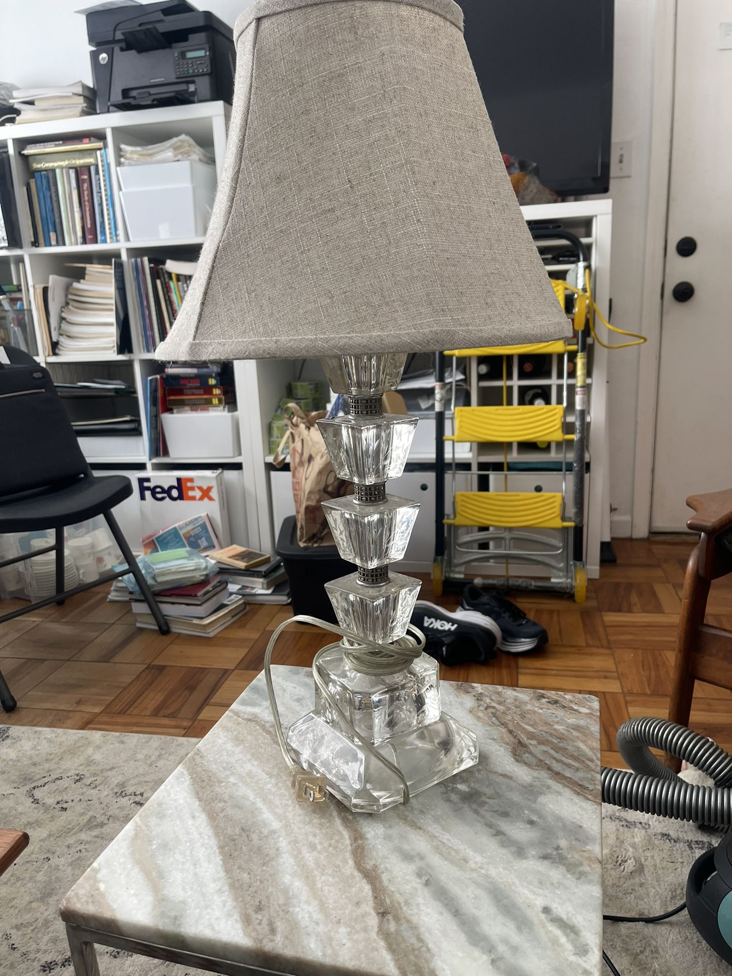 Antique Glass And Metal Lamp Rewired Modern