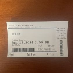 Tickets To Shen Yun