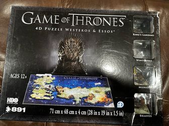 HBO Game Of Thrones Puzzle Of Westeros 3 Layer Jigsaw Puzzle 1400+ Pc -Complete!