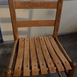 2 Sturdy Solid Wood Vintage Chairs