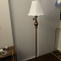 G-Safava 61” Vintage Floor Lamp With 360 Adjustable Swing Arm, Gold Standing Lamp For Bedroom Living Room Nightstand Bedside Retro Farmhouse Mid Cen
