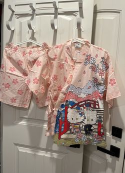 Hello Kitty Sakura Jinbei Framed kimono Style Yukata Pajamas