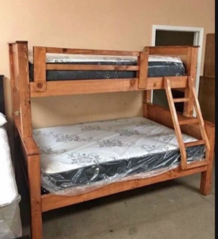 Bunk Bed Pinewood Mattress Included Twin Over Full 