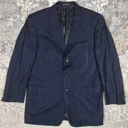 Pal Zileri Men's Blue Wool Blazer Jacket 42L Italy 