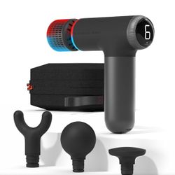 Sharper Image® Powerboost® Pro+ Hot & Cold Deep Tissue Massage Gun - 6 Speeds, 6 Attachments, 5-Hour Battery,