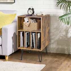 New Record Player Table, Record Player Stand with Storage, Record Storage Turntable Stand with Metal Legs, Record Player Table with Sorted Storage Spa