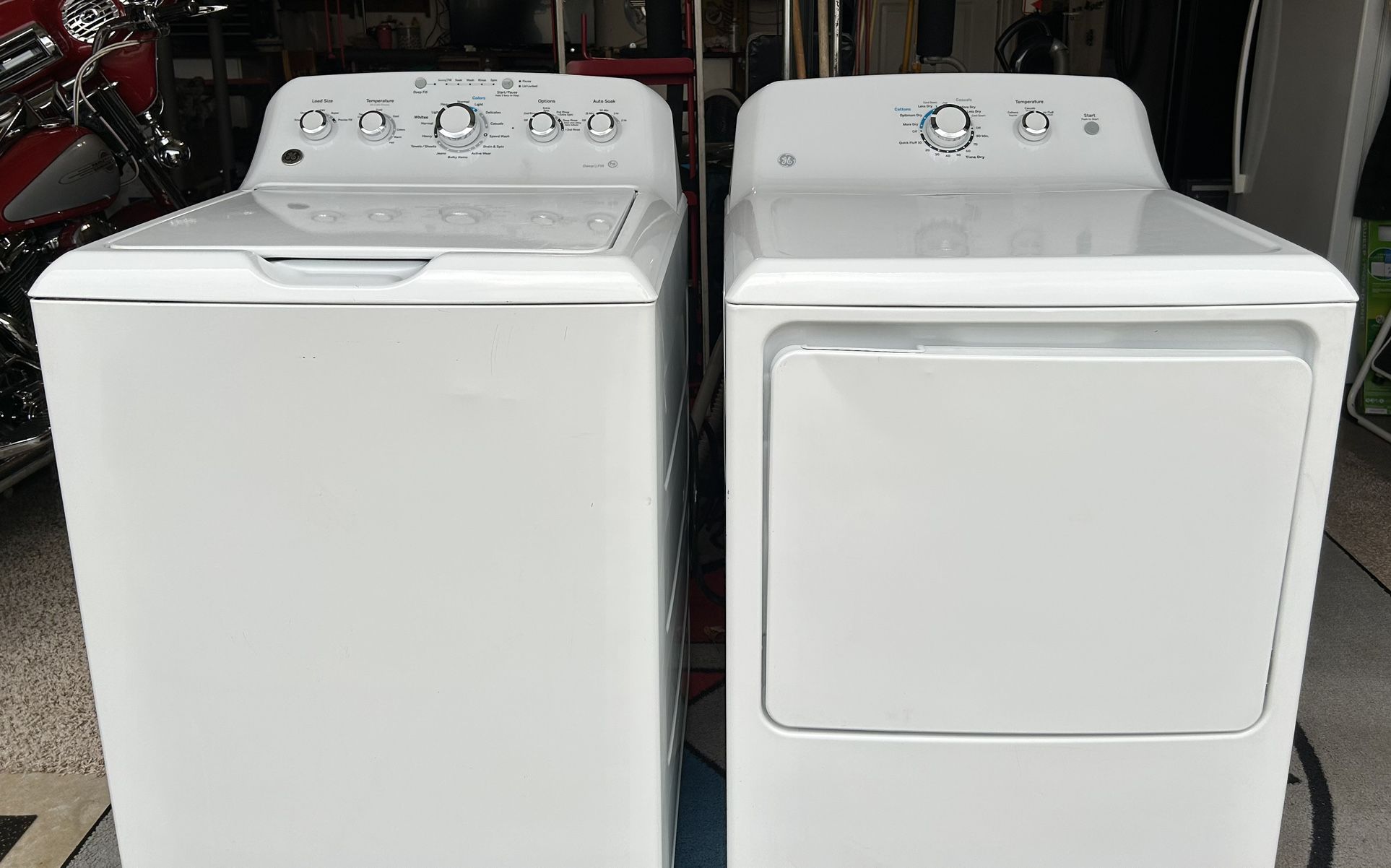 GE High Capacity Washer And Dryer Set High Efficiency HE