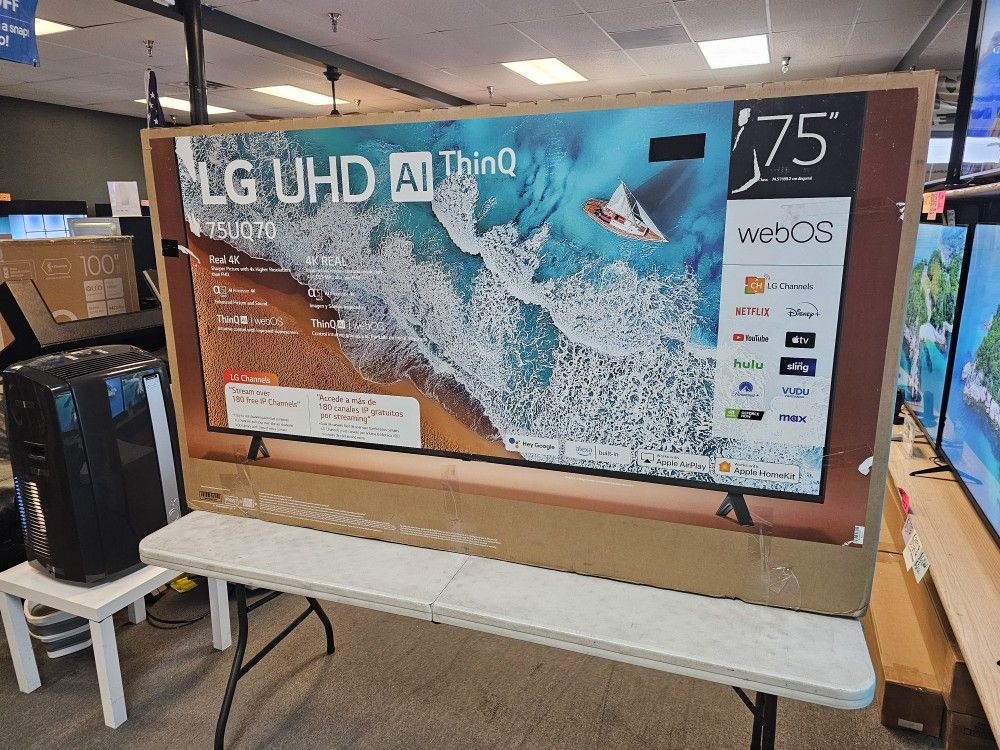 LG 75 INCH UHD TV'S IN STOCK 75UQ7070 AIR PLAY BLUETOOTH AI W/WARRANTY - PAYMENT OPTIONS