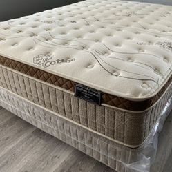 King Organic Cloud Edition Europillow Top 12inch Matres Andboxspring!!