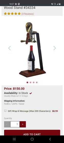 Legacy wine opener with stand