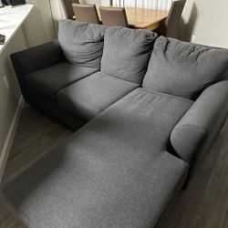 FREE DELIVERY*!!!  LIKE NEW 2 Piece Gray Small Sectional Couch 