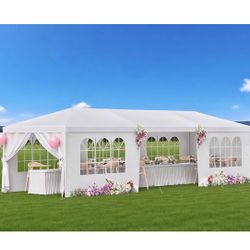 *** New 10x30 Party Tent, Outdoor White Tents for Parties, Weddings, Events, Birthdays with 8 Sidewalls**
