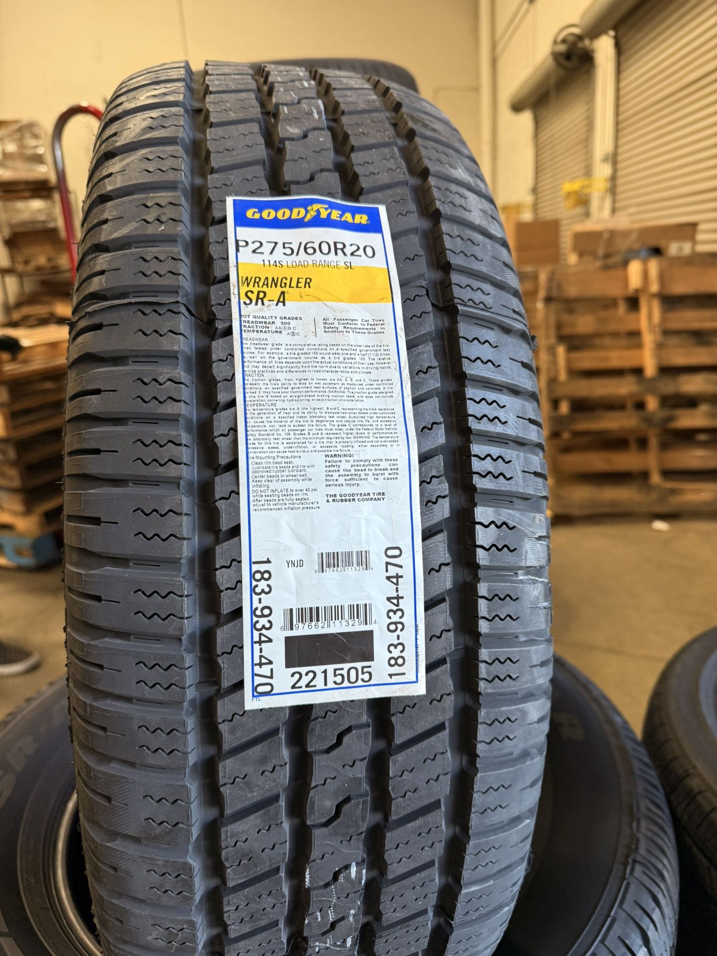 1 New Tire Goodyear SRA Wrangler 275/60R20
