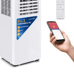 SereneLife Small Air Conditioner Portable 10,000 BTU with Built-in Dehumidifier - Portable AC unit for rooms up to 450 sq ft - WiFi app + Remote Contr