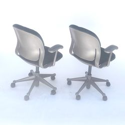Pair of Herman Miller Equa Chair Green with Casters with Adjustable Height
