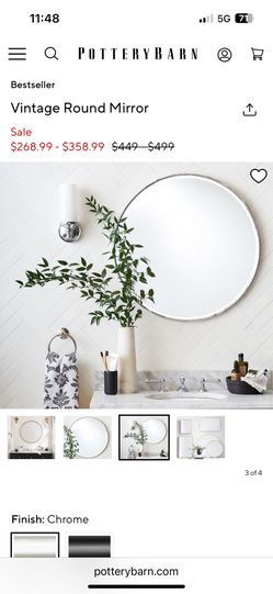 Pottery Barn Vintage Round Mirror