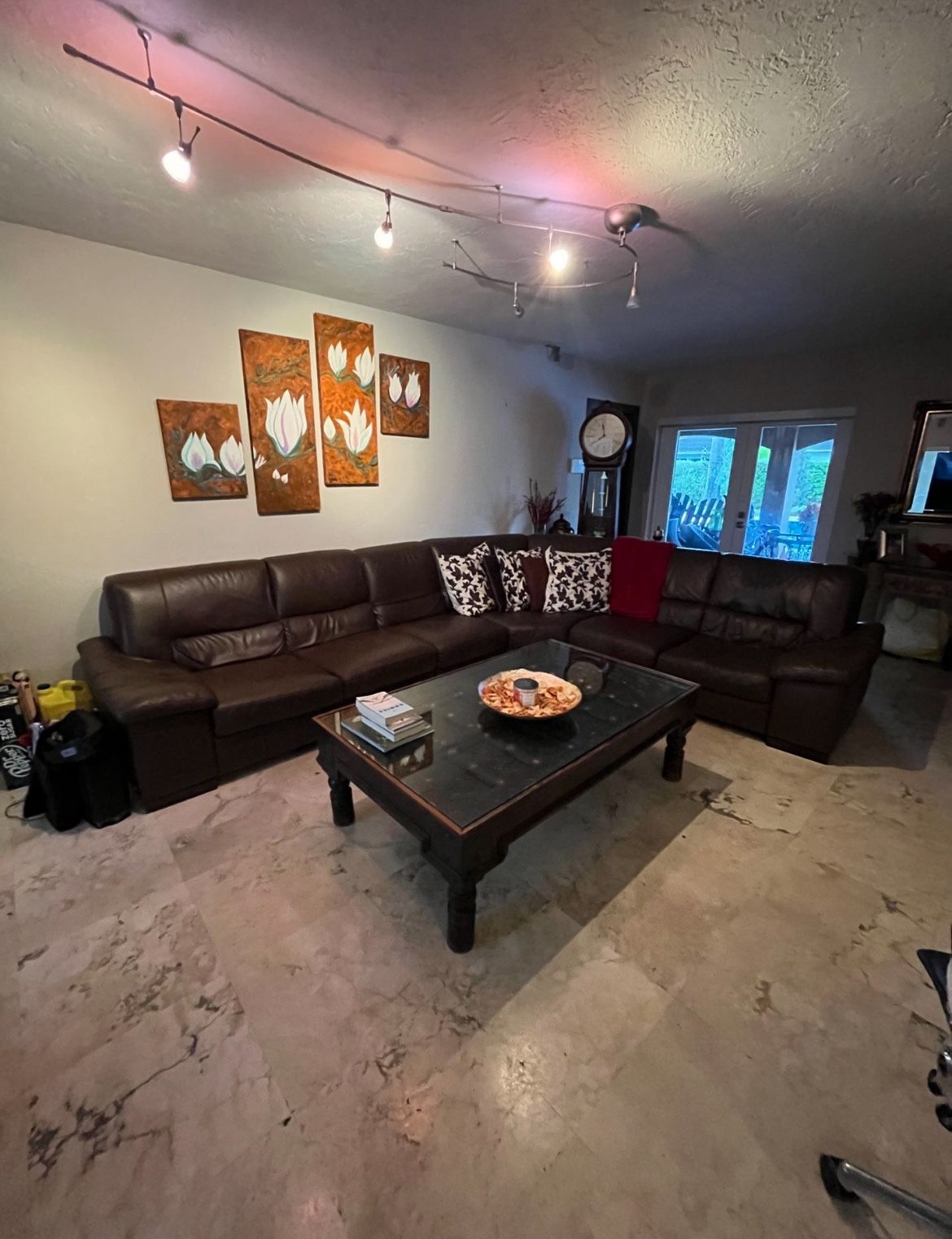 Brown Italian Leather Couch
