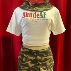 Rhude AF Top $20 Camo Skirt $45 