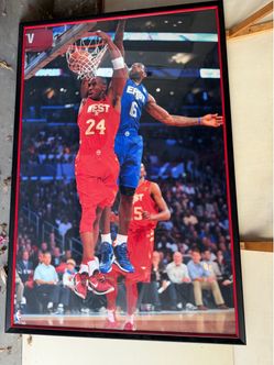 Kobe Bryant and LeBron James Large Framed NBA Poster