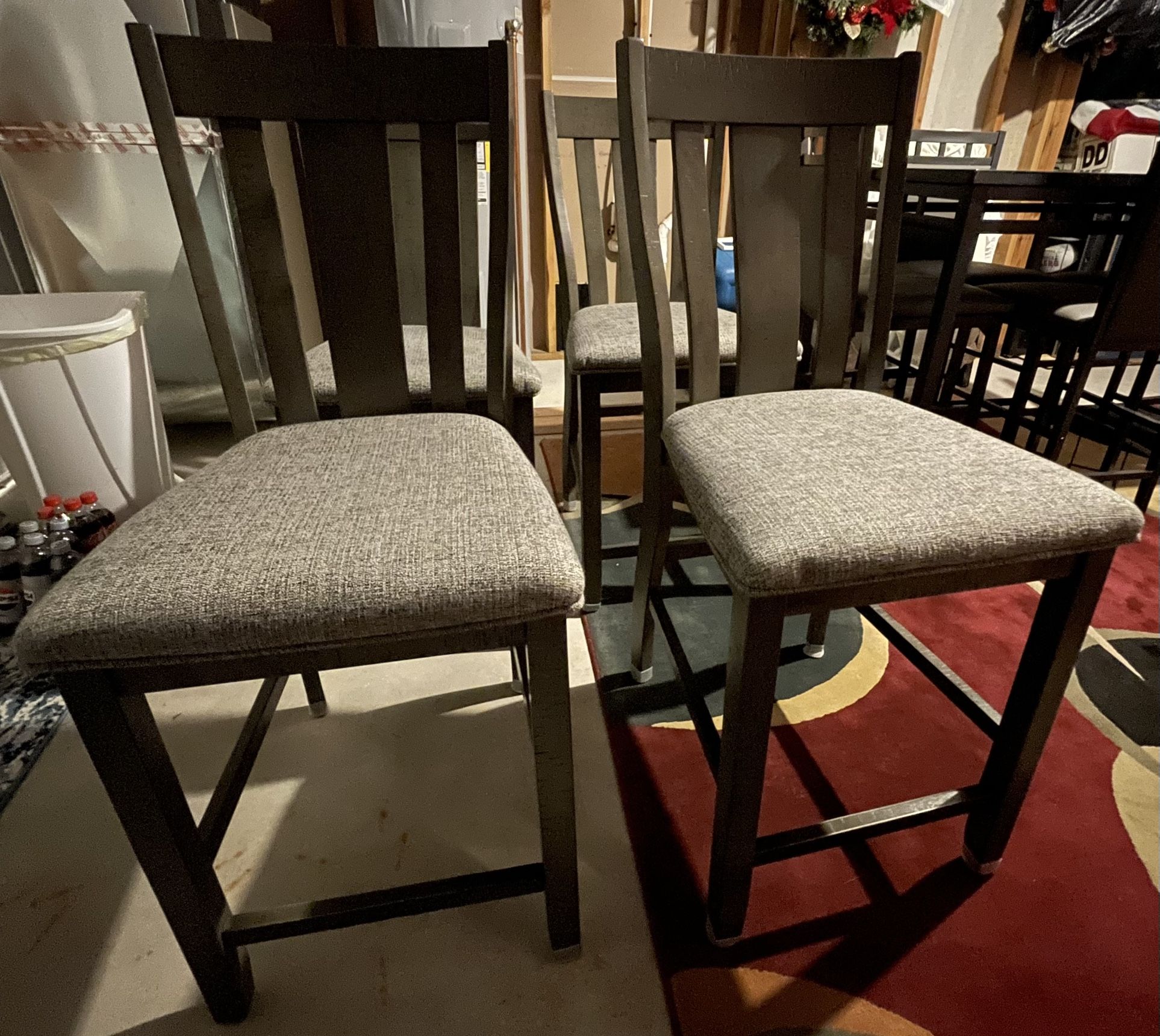 4 Wooden/Padded Chairs