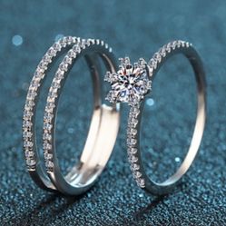 Solid Sterling Silver 925 Moissanite Dainty Ring Size 6, 7 And 8