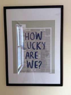 IKEA KNOPPÄNG 50x70 cm Black Frame + “How Lucky Are We?” Print