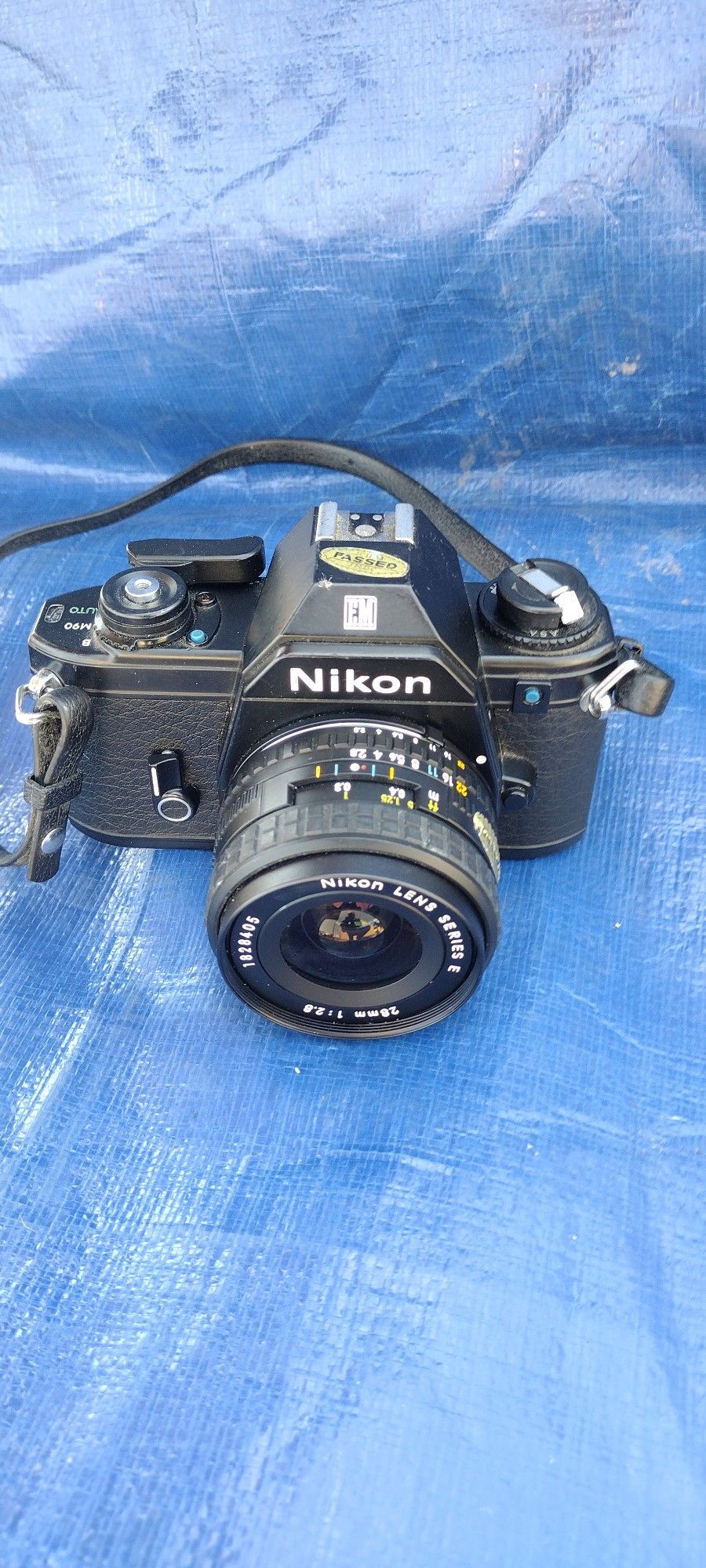 Camera Nikon EM 35mm Film Camera With Nikon 28mm Lens Works