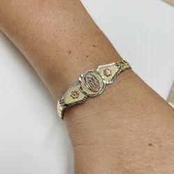 7.25” 14K Lady Of Guadalupe Bracelet