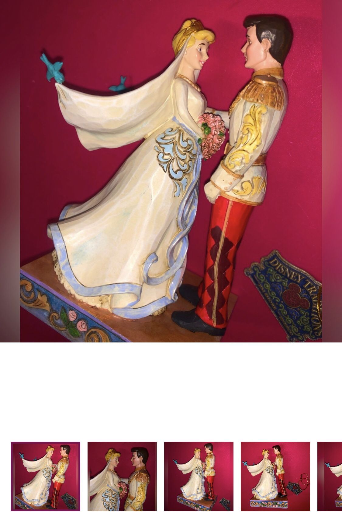 Jim Shore Disney Traditions Happily Ever After Cinderella Prince Wedding Figurine Carved Art Sculpture Collector Christmas Gift