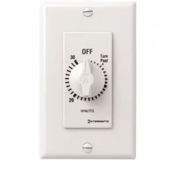 20 Amp 30-Minute Indoor In-Wall Spring Wound Timer, White