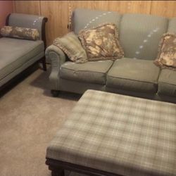 Sofa Couch, Ottoman, and Chaise