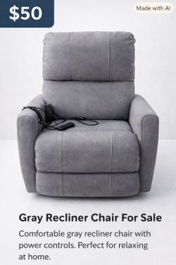 Gray Recliner Sofa – $50
