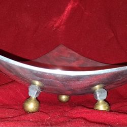 Handmade Aluminum & Brass Triangle Bowl By Escapade 