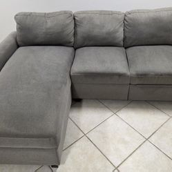 Grey Couch With Chaise And Recliner